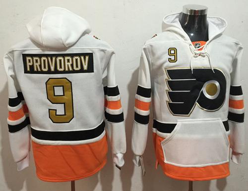 Flyers #9 Ivan Provorov White 3rd Name & Number Pullover NHL Hoodie